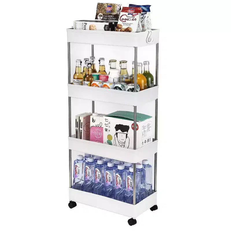 Carrello portaoggetti multifunzionale mobile a 4 strati