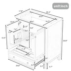 Mobile bagno 30 pollici senza lavabo Ante multifunzione Cassetto Struttura solida MDF Verde