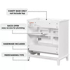 Mobile bagno 30 pollici senza lavabo Ante multifunzione Cassetto Struttura solida MDF Verde