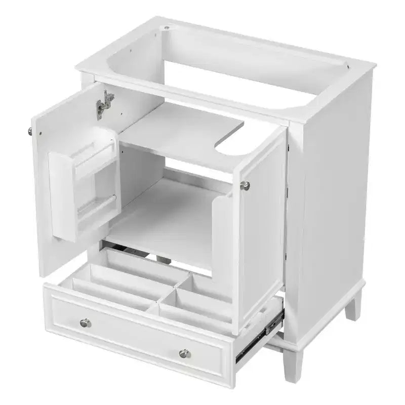 Mobile bagno 30 pollici senza lavabo Ante multifunzione Cassetto Struttura solida MDF Verde