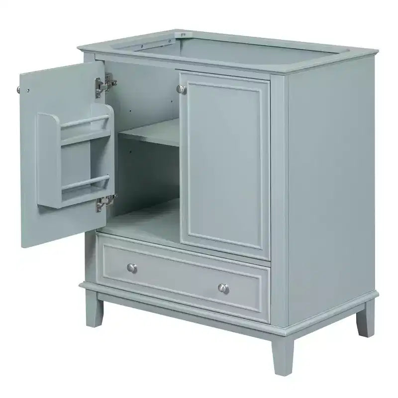 Mobile bagno 30 pollici senza lavabo Ante multifunzione Cassetto Struttura solida MDF Verde