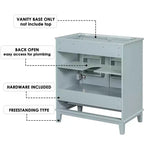 Mobile bagno 30 pollici senza lavabo Ante multifunzione Cassetto Struttura solida MDF Verde