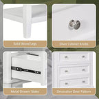 24 Bathroom Vanity with Sink Storage Drawer Open Shelf Solid Wood Frame White
