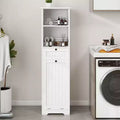 GDFStudio Kashton Modern Slim Bathroom Storage Cabinet with Removable Laundry Bag