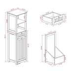 Mobile contenitore moderno e sottile per bagno Kashton con sacca portabiancheria rimovibile