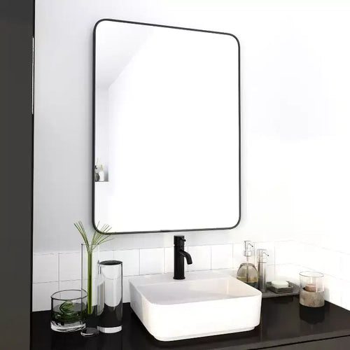 TUYOHW 24x32 Inch Wall Mount Bathroom Mirror,Modern Rectangle Wall Mount Vanity Mirror with Aluminum Frame for Bathroom,Bedroom