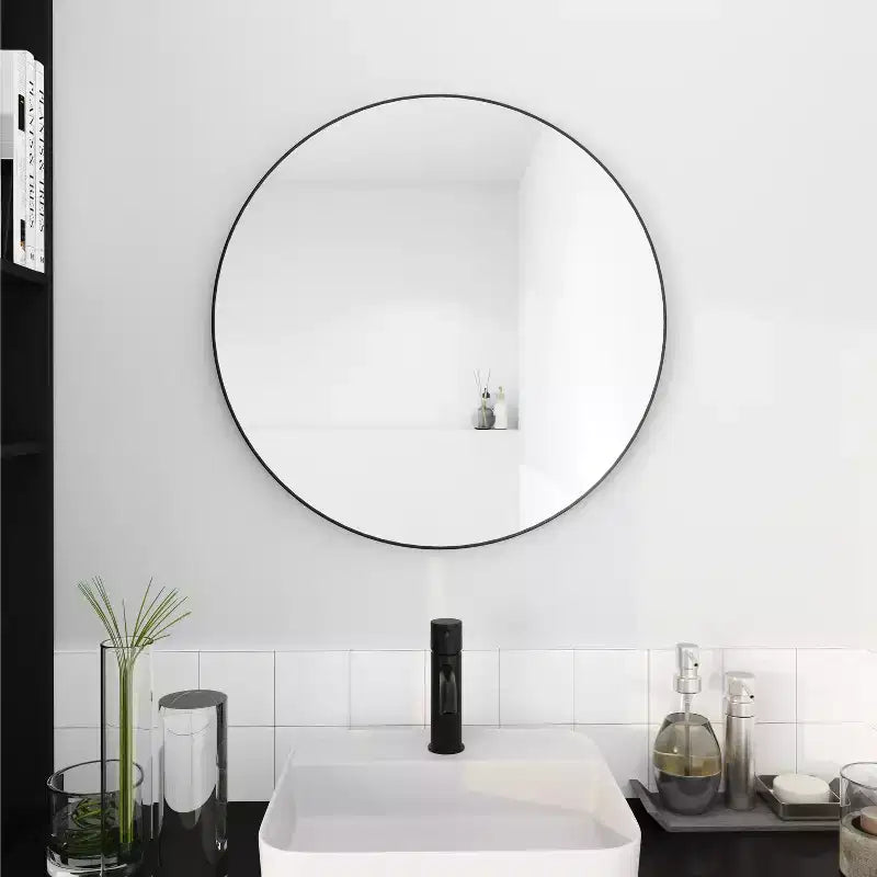 24x32 Inch Wall Mount Bathroom Mirror Modern Rectangle Vanity Mirror with Aluminum Frame