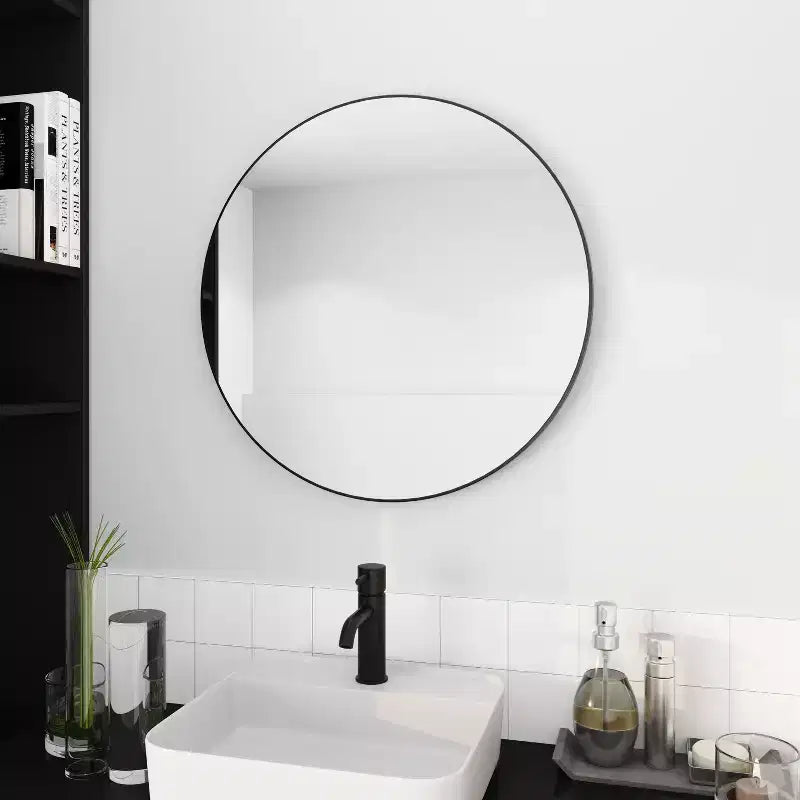 24x32 Inch Wall Mount Bathroom Mirror Modern Rectangle Vanity Mirror with Aluminum Frame