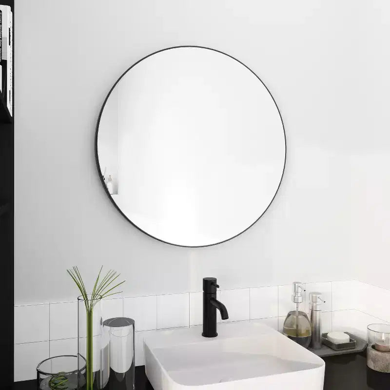 24x32 Inch Wall Mount Bathroom Mirror Modern Rectangle Vanity Mirror with Aluminum Frame