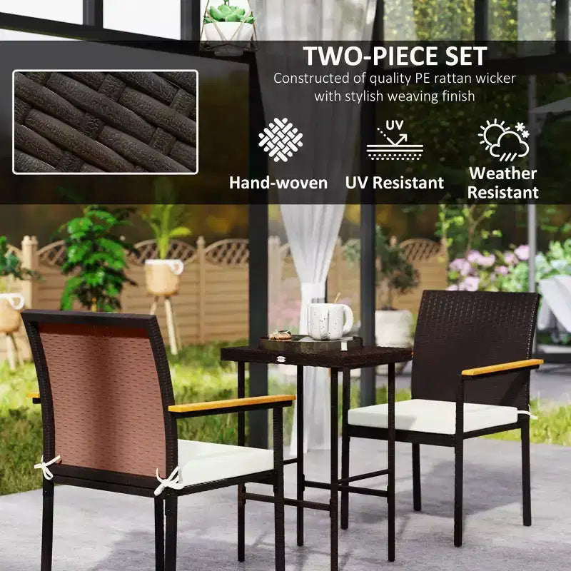 Sedie da pranzo impilabili da esterno in rattan PE con cuscino, sedia da pranzo in vimini per patio con braccioli e schienale