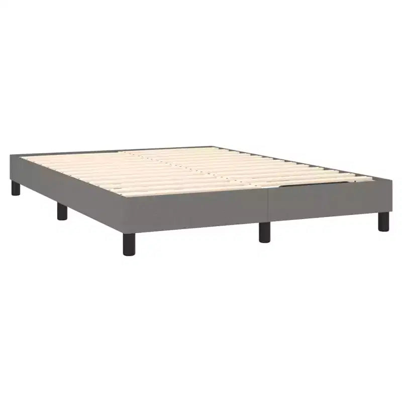 Base letto in tessuto grigio scuro, compensato, legno multistrato, Queen