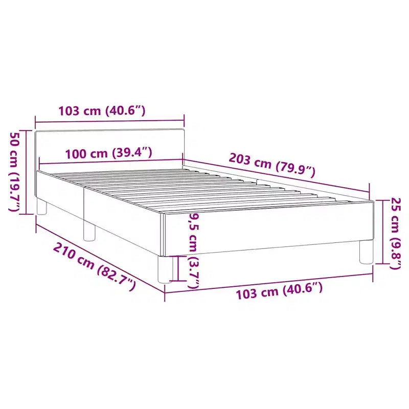 Struttura Letto Con Testiera Velluto Grigio Scuro, Compensato, Legno Ingegnerizzato
