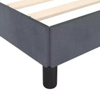 Struttura Letto Con Testiera Velluto Grigio Scuro, Compensato, Legno Ingegnerizzato