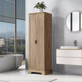 MAYEERTY Brown Storage Cabinet 2 Doors Adjustable Shelf MDF