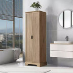 MAYEERTY Brown Storage Cabinet 2 Doors Adjustable Shelf MDF
