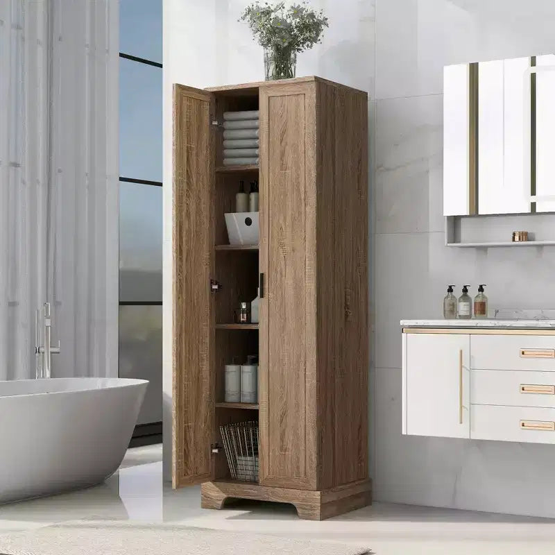 Mobile Contenitore Marrone 2 Ante Scaffale Regolabile MDF