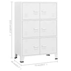 Cassettiera Contenitore Bianca Acciaio Plastica 75x40x80 cm
