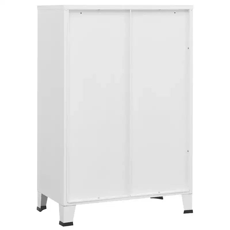 Cassettiera Contenitore Bianca Acciaio Plastica 75x40x80 cm