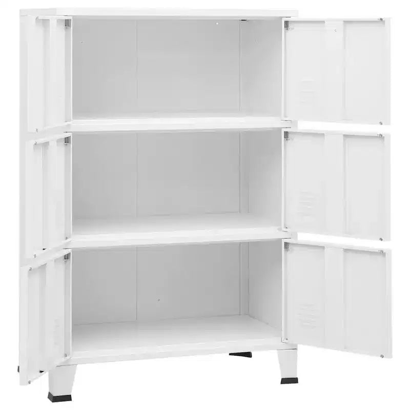 Cassettiera Contenitore Bianca Acciaio Plastica 75x40x80 cm