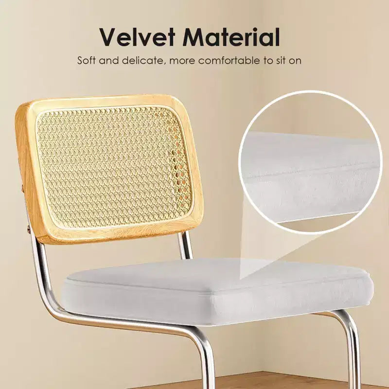 30 Inch Counter Stools Upholstered PU Leather with Natural Rattan Back Armless Bar Chairs for Kitchen Island (2-Piece)