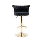 Okak Swivel Bar Stools Set of 2, Adjustable Counter Height Chairs with Footrest and Metal Legs, for Kitchen Island, Dining Room