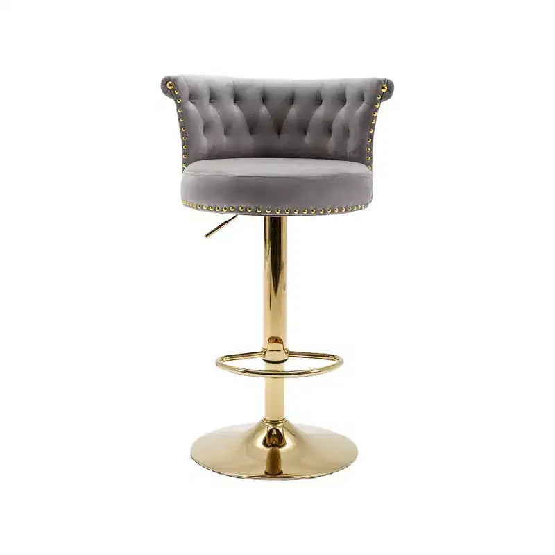 Swivel Bar Stools Adjustable Counter Height Chairs with Footrest and Metal Legs for Kitchen Island Dining Room (2-Piece)