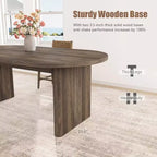 70.8 Oval Dining Table for 6-8 People, Kitchen Table with Thick Sturdy Wooden Base, Farmhouse Dining Room Desk for Kitchen Dining Room Apartments