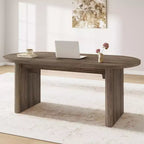 70.8 Oval Dining Table for 6-8 People, Kitchen Table with Thick Sturdy Wooden Base, Farmhouse Dining Room Desk for Kitchen Dining Room Apartments