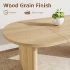 70.8 Oval Dining Table for 6-8 People, Kitchen Table with Thick Sturdy Wooden Base, Farmhouse Dining Room Desk for Kitchen Dining Room Apartments