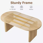 70.8 Oval Dining Table for 6-8 People, Kitchen Table with Thick Sturdy Wooden Base, Farmhouse Dining Room Desk for Kitchen Dining Room Apartments