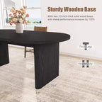 70.8 Oval Dining Table for 6-8 People, Kitchen Table with Thick Sturdy Wooden Base, Farmhouse Dining Room Desk for Kitchen Dining Room Apartments