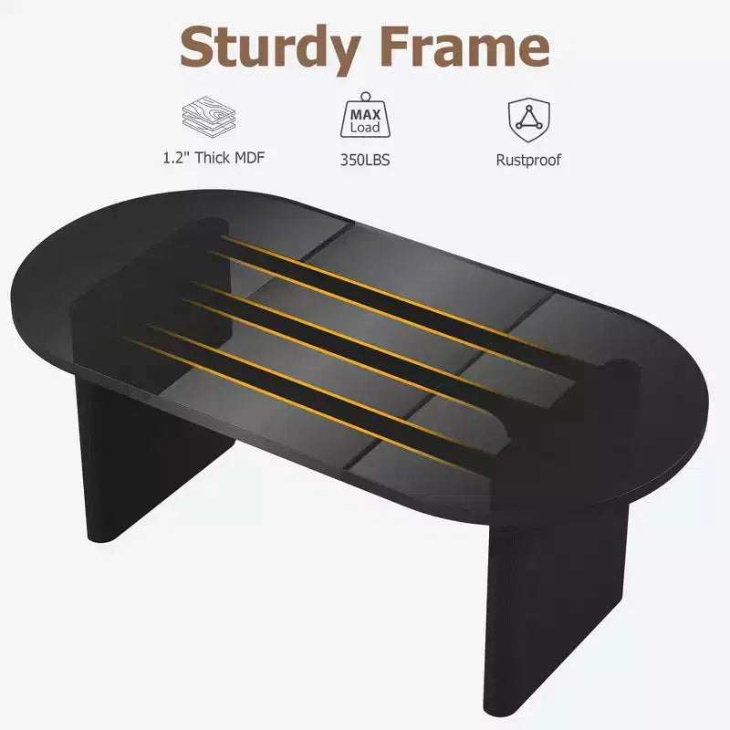 70.8 Oval Dining Table for 6-8 People, Kitchen Table with Thick Sturdy Wooden Base, Farmhouse Dining Room Desk for Kitchen Dining Room Apartments