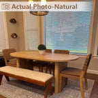 70.8 Oval Dining Table for 6-8 People, Kitchen Table with Thick Sturdy Wooden Base, Farmhouse Dining Room Desk for Kitchen Dining Room Apartments