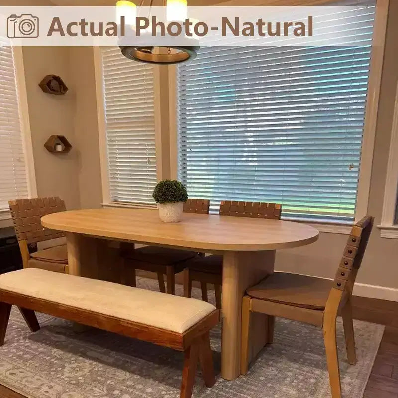 70.8 Oval Dining Table for 6-8 People, Kitchen Table with Thick Sturdy Wooden Base, Farmhouse Dining Room Desk for Kitchen Dining Room Apartments