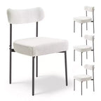 VEVOR Dining Chairs Set of 4, Mid Century Modern Accent Chairs, Upholstered Side Chair,with Curved Backrest and Black Metal Legs