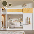 GDFStudio Rex Space-Saving Bunk Bed with Storage Shelves and Playful Window