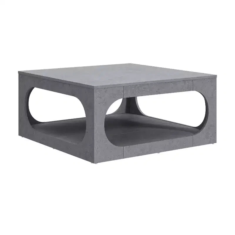 Modern Coffee Table with Open Storage Shelf 34.8 W x 34.8 D x 16.1 H