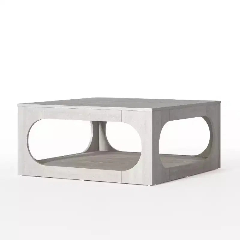 Modern Coffee Table with Open Storage Shelf 34.8 W x 34.8 D x 16.1 H