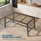 Industrial Dining Table for 6-8 People, 70.87 in Long Wooden Kitchen Table with Sturdy Metal Frame & Rustic Brown Finish (Black, 70.87 in Long)