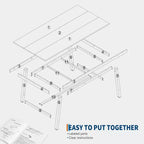 Industrial Dining Table for 6-8 People, 70.87 in Long Wooden Kitchen Table with Sturdy Metal Frame & Rustic Brown Finish (Black, 70.87 in Long)