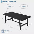 Industrial Dining Table for 6-8 People, 70.87 in Long Wooden Kitchen Table with Sturdy Metal Frame & Rustic Brown Finish (Black, 70.87 in Long)