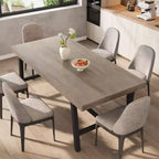 Industrial Dining Table for 6-8 People, 70.87 in Long Wooden Kitchen Table with Sturdy Metal Frame & Rustic Brown Finish (Black, 70.87 in Long)