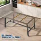Industrial Dining Table for 6-8 People, 70.87 in Long Wooden Kitchen Table with Sturdy Metal Frame & Rustic Brown Finish (Black, 70.87 in Long)