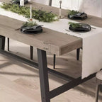 Industrial Dining Table for 6-8 People, 70.87 in Long Wooden Kitchen Table with Sturdy Metal Frame & Rustic Brown Finish (Black, 70.87 in Long)