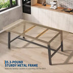 Industrial Dining Table for 6-8 People, 70.87 in Long Wooden Kitchen Table with Sturdy Metal Frame & Rustic Brown Finish (Black, 70.87 in Long)