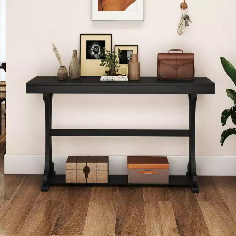 Tavolino Stretto Consolle Vintage Tavolo da Divano con Ripiano Aperto