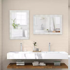 Specchio da parete rustico 42 x 28 da fattoria con cornice in legno massello di Hevea