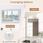 Specchio da parete rustico 42 x 28 da fattoria con cornice in legno massello di Hevea