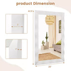 Specchio da parete rustico 42 x 28 da fattoria con cornice in legno massello di Hevea