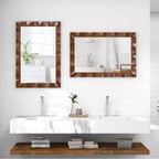 Specchio da parete rustico 42 x 28 da fattoria con cornice in legno massello di Hevea